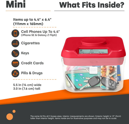 Kitchen Safe Time Locking Container, Phone Jail, Medication Lock Box, Break Bad Habits, Quit Smoking, Stop Snacking, Gaming Addiction, Family Time (XL, White Lid + 12.3” White Base)