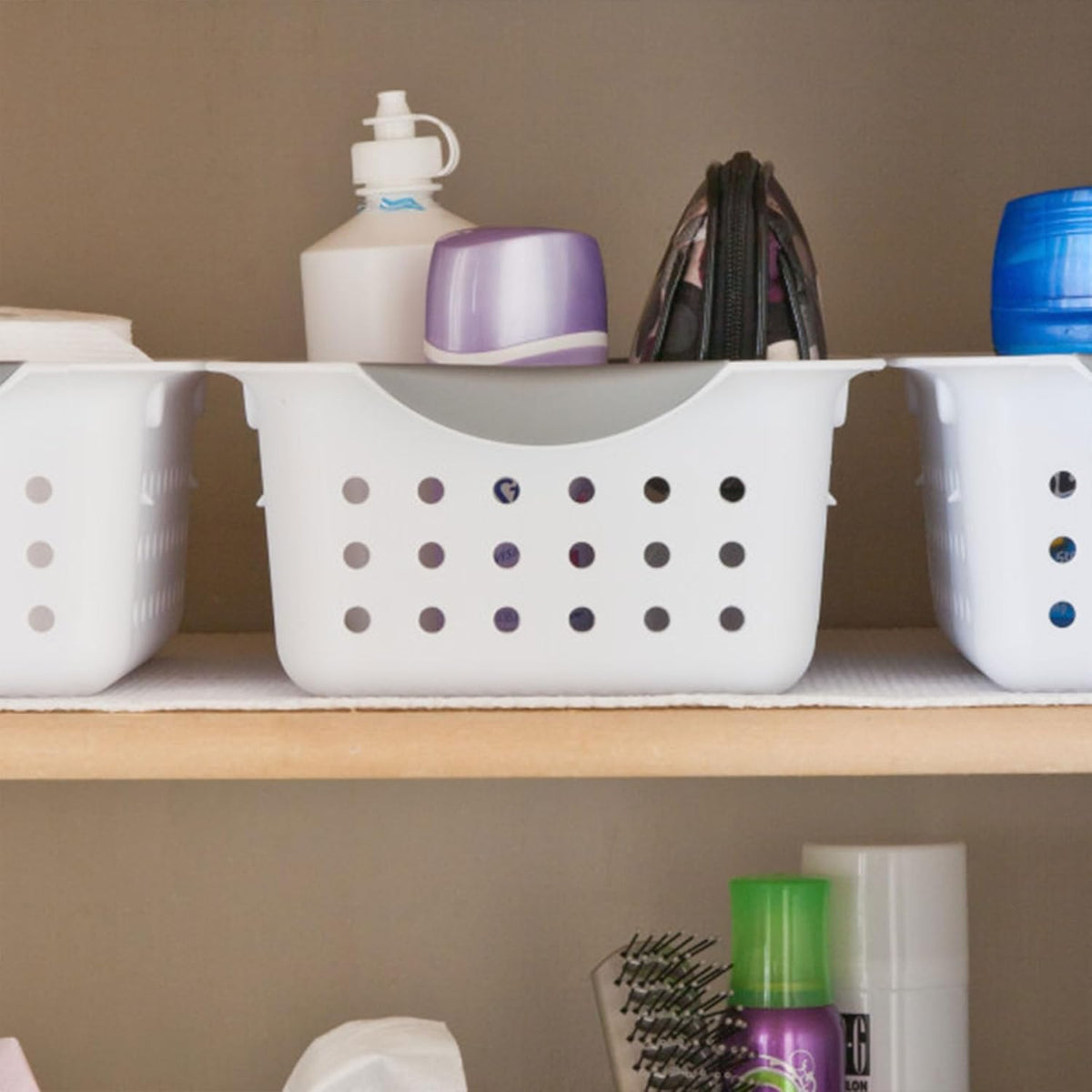 Sterilite 6-Pack Deep Ultra Basket, Open Top Plastic Storage Organizer, White - Classic Baskets for Organizing Countertops, Pantry Shelves, Kitchen Cabinets, Laundry Rooms or Home Offices