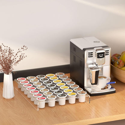 AITEE Acrylic K Cup Drawer Organizer, Clear K Cup Organizer Tray for Drawer or Countertop Storage, Hold 24 Coffee Capsules,K Cup Coffee Pod Holder for Office and Kitchen K Cup Storage (9.6x13.2Inches)
