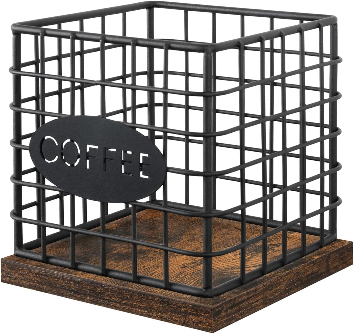 YINMIT K Cup Holder Organizer, Sturdy Coffee Pod Holder Organizer, 35 Kcup Large Capacity Storage Basket for Kitchen Counter and Office Desktop (Circular Grid)