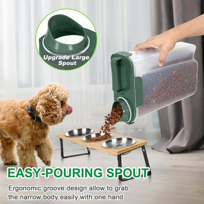 TBMax 2 Pack Cat Dog Food Storage Containers 10 to 14 Lbs, Portable Travel Pet Container Dispenser with Easy-Pouring Spout & Cup, Airtight Bird Seed Container Dog Treat Storage Bin -White
