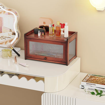 BAMBANG Bamboo Bread Box for Kitchen Countertop, Extra Large Farmhouse Bread Box with 4-Side Clear Panels, Wooden Bread Storage Container for Homemade Bread, Natural