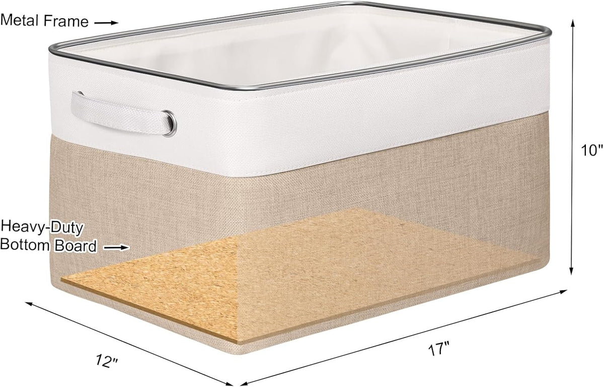 Foldable Storage Bin Collapsible Basket 12" x 10" x 9.5" Cube Storage Organizer Bins with Dual Carry Handles for Home Closet Shelves Drawers Organizer, Set of 3, Grey