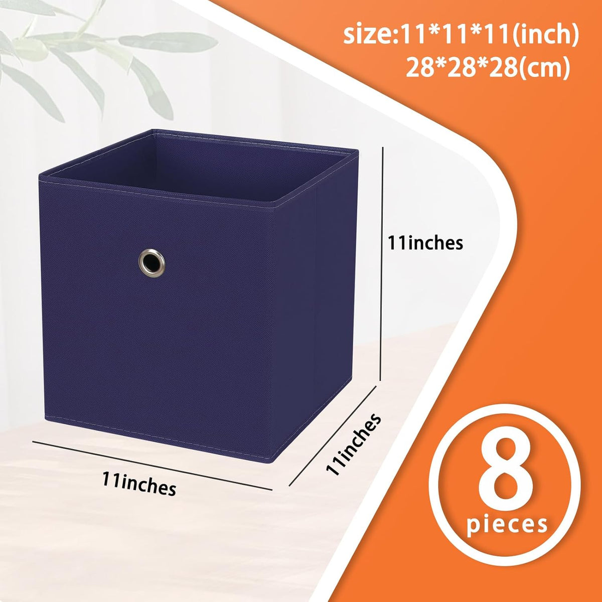 Black Foldable Storage Cubes Bins ,11 Inch Cloth Storage Cube Fabric Storage Box Cubes Organizer Baskets with Handles for Home Organizer Set of 3 (Black)