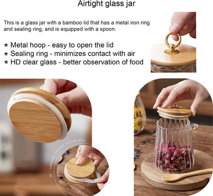 CNWSGEM Sugar Bowls Sugar Container 25.36 FL OZ Glass Coffee Canister Airtight Food Storage Jar with Lid and Spoon Candy Jar Coffee Bar Accessories Storage Beans Powder (Conical)