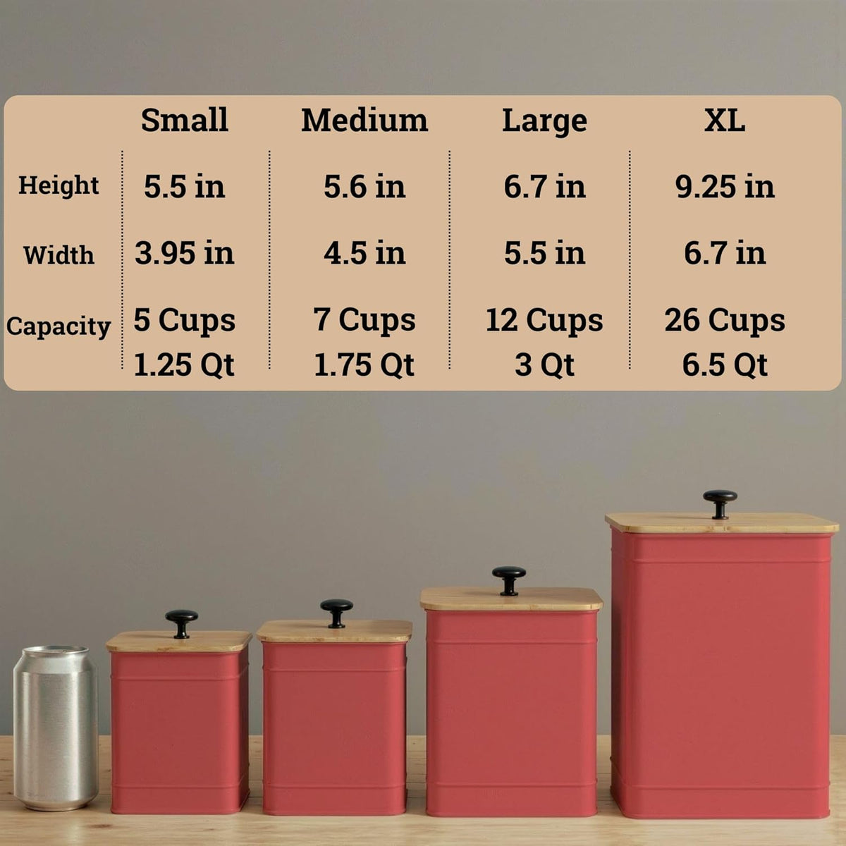 Kitchen Canisters for Countertop Set of 4 with Customizable Chalkboard Labels & Marker Pen - Big Iron Kitchen Canisters with Airtight Lids - Black Canister Set - Flour and Sugar Containers Farmhouse