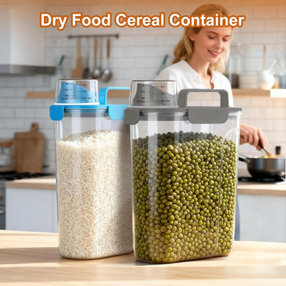 Uppetly Dog Cat Food Storage Container, 5-7Lbs Pet Food Containers, Airtight Cat Food Container with Portable Handle & Measuring Cup, Small Animal Dry Food Dispenser for Dogs, Cats and Birds