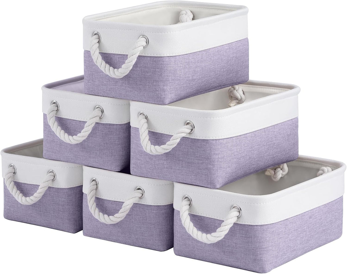 Large Storage Baskets- 15.7x11.8x8.26 inch Storage Bins for Shelves and Closet Organizing, Foldable Fabric Bin for Home Organization Clothes and Laundry (3-Pack, White&Khaki)