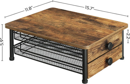 YATINEY Coffee Pod Drawer Holder, Coffee Pod Drawer for K Cup, 35 Capacity Coffee Capsules Storage Organizer, Sliding Mesh Basket, for Home Office, Kitchen, Rustic Brown KH08BRG1