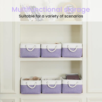 Large Storage Baskets- 15.7x11.8x8.26 inch Storage Bins for Shelves and Closet Organizing, Foldable Fabric Bin for Home Organization Clothes and Laundry (3-Pack, White&Khaki)