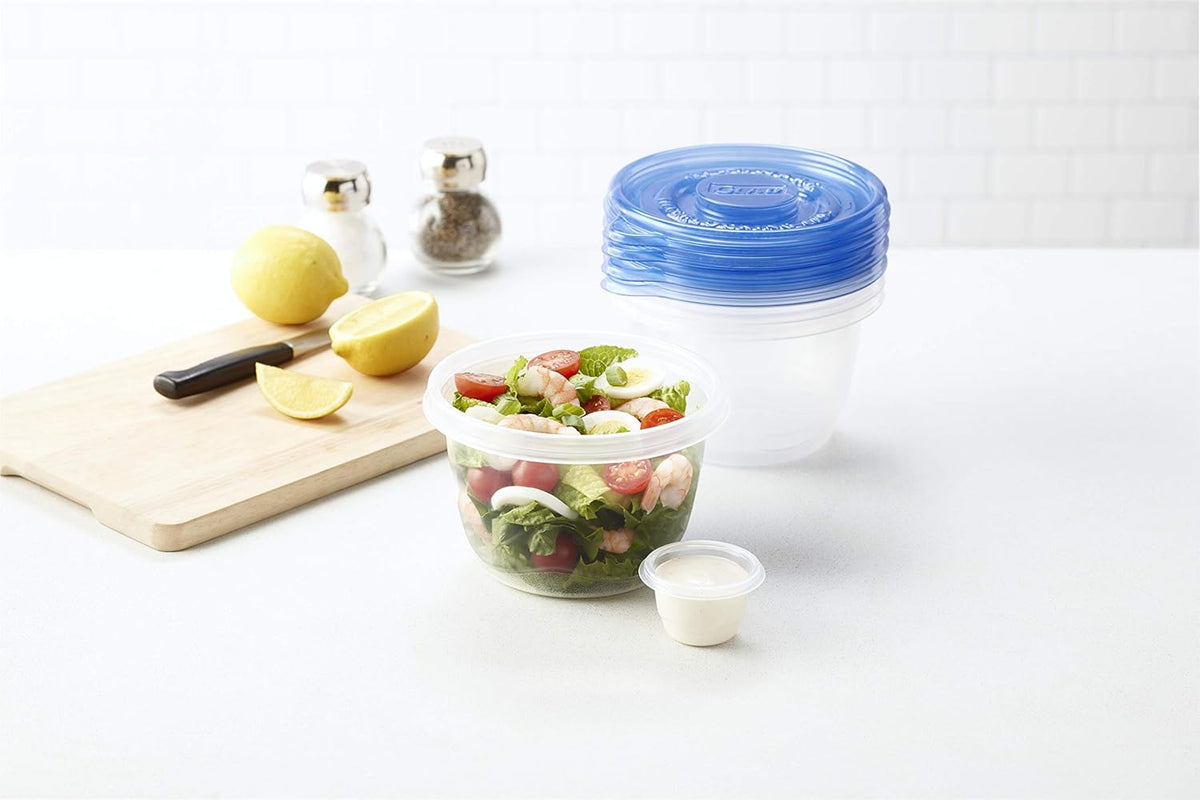 Glad GladWare XL Square Food Storage Containers with Lock Tight Lids, BPA-Free Family Size Plastic Containers for Leftovers, Meal Prep, and Freezer Storage, Dishwasher Safe, 104 Oz