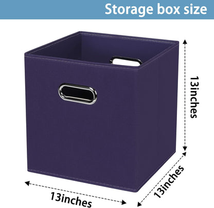 Black Fabric Cubby Storage Bins，13x13x13 Inches ，Cube Organizer Bin Foldable Storage Boxes with Dual Handles Fabric Organizer Box and collapsible Storage basket，Set of 3 ，Black