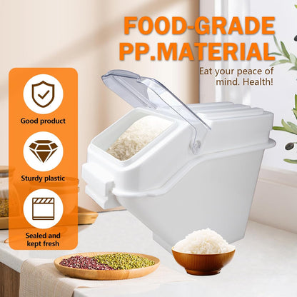 Flour Bin, 10 lb Stackable Kitchen Ingredient Storage Container with Lid - Food Pantry Organizer for Flour, Sugar, Rice, Baking,Dog Food Supplies (2.64 GAL-2.33 LB)