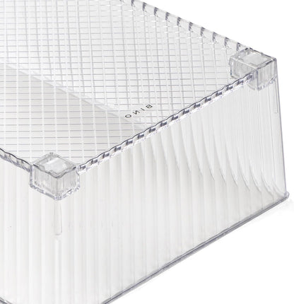 BINO | Plastic Storage Bins with Wheels, X-Large | THE ROLLER COLLECTION | Clear Storage Bins for Organization | Clear Containers for Pantry Fridge & Freezer Organizer Bin Cabinet & Pantry Organizers