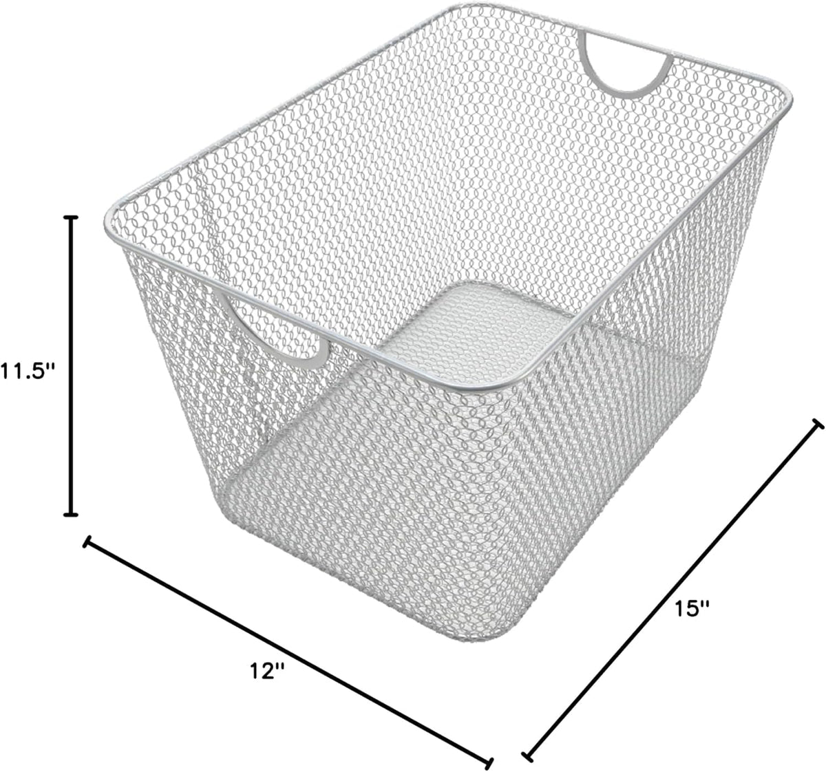 YBM HOME Kitchen Pantry Organizer Wire Baskets for Shelves, Cabinets, Pantry, Countertop, Mesh Open Storage Bin Metal Basket for Organizing Food Supplies, 3 Pack, 12.1x7.8x5.8
