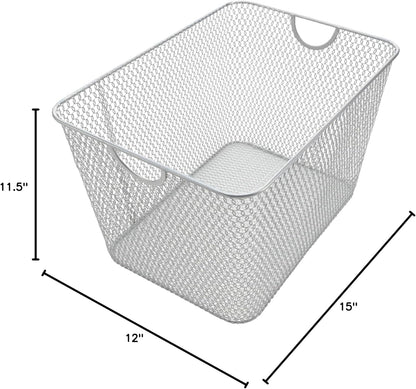 YBM HOME Kitchen Pantry Organizer Wire Baskets for Shelves, Cabinets, Pantry, Countertop, Mesh Open Storage Bin Metal Basket for Organizing Food Supplies, 3 Pack, 12.1x7.8x5.8