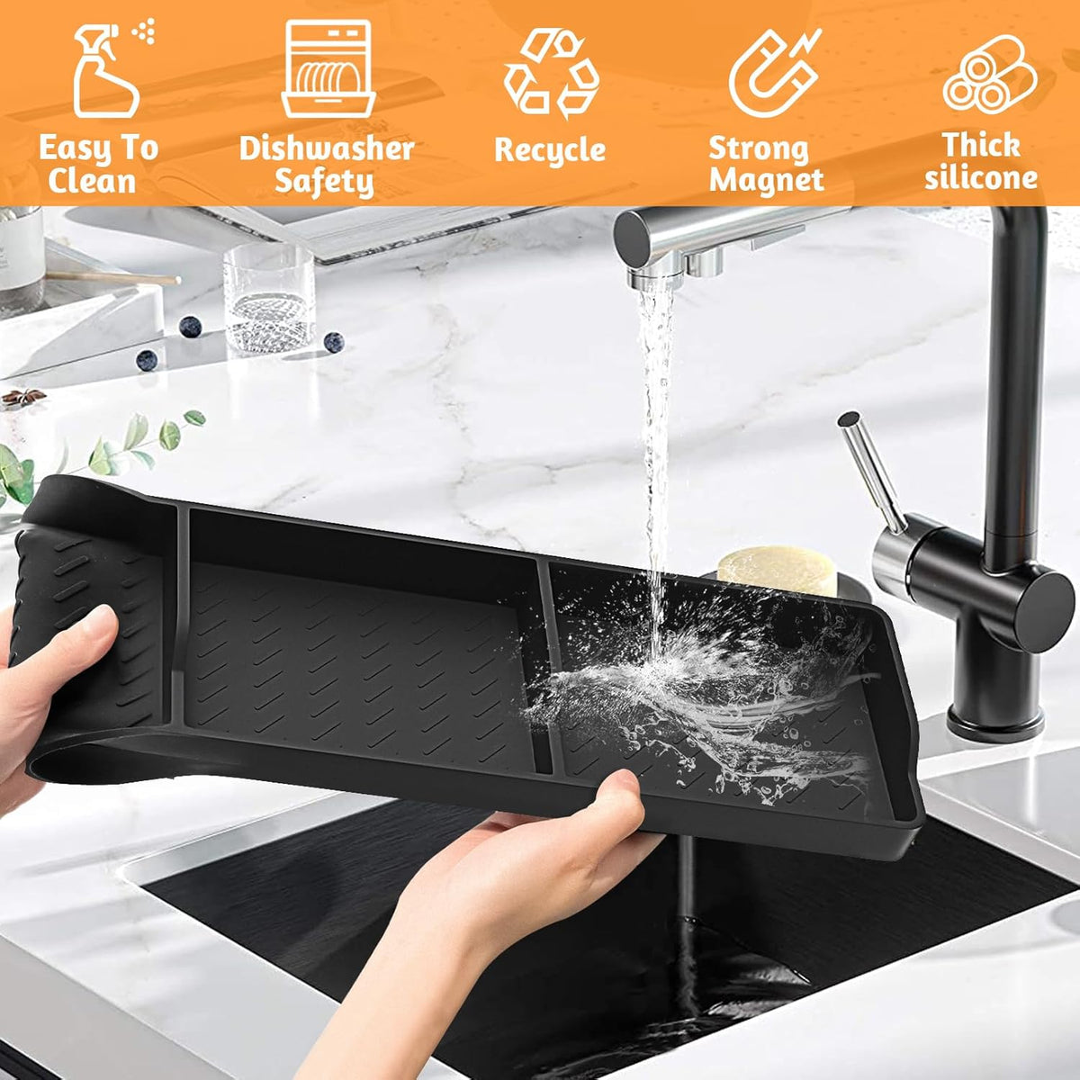 Magnetic Stove Top Shelf, Over the Stove Shelf Spice Rack & Spice Organizer – 30" Heat Resistant Silicone Stove Shelf, No Drill Kitchen Storage Organizer for Gas/Electric Stoves & Small Kitchens