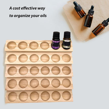 Essential Oil Display Stand 4 Tier Essential Oil Holder Solid Wood Essential Oil Rack for 24 Bottles Tabletop Display Holder Bottle Organizer for 5-20ml Bottles Display for Essential Oils