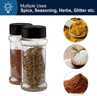 TUZAZO 16 Oz Spice Bottles Plastic Seasoning Containers, 6 PACK Large Plastic Spice Jars with Shaker Lids Empty for Spice & Herbs, Powders, Glitters, BPA Free | Wide Mouth | Dual Flip Tops