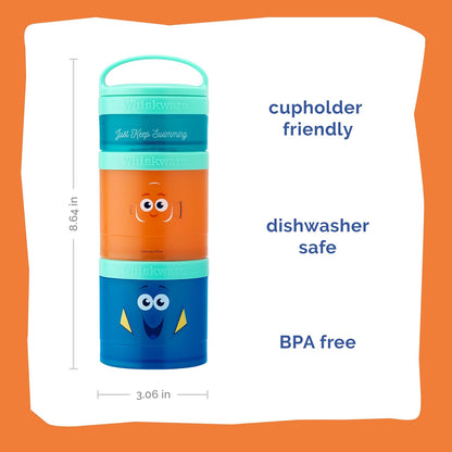 Whiskware Bluey Stackable Snack Containers for Babies, Toddlers, and Kids, 3 Stackable Snack Cups for School and Travel, Cupholder Friendly, Bluey and Bingo! Let’s Do This!