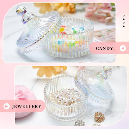 Tioncy 3 Pcs Large Body Powder Puff and Container Valentine's Day gift Powder Container with Puff Crystal Case Soft Washable Reusable Velour Face Body Glitter Wet Dry Makeup (Classic,Clear)