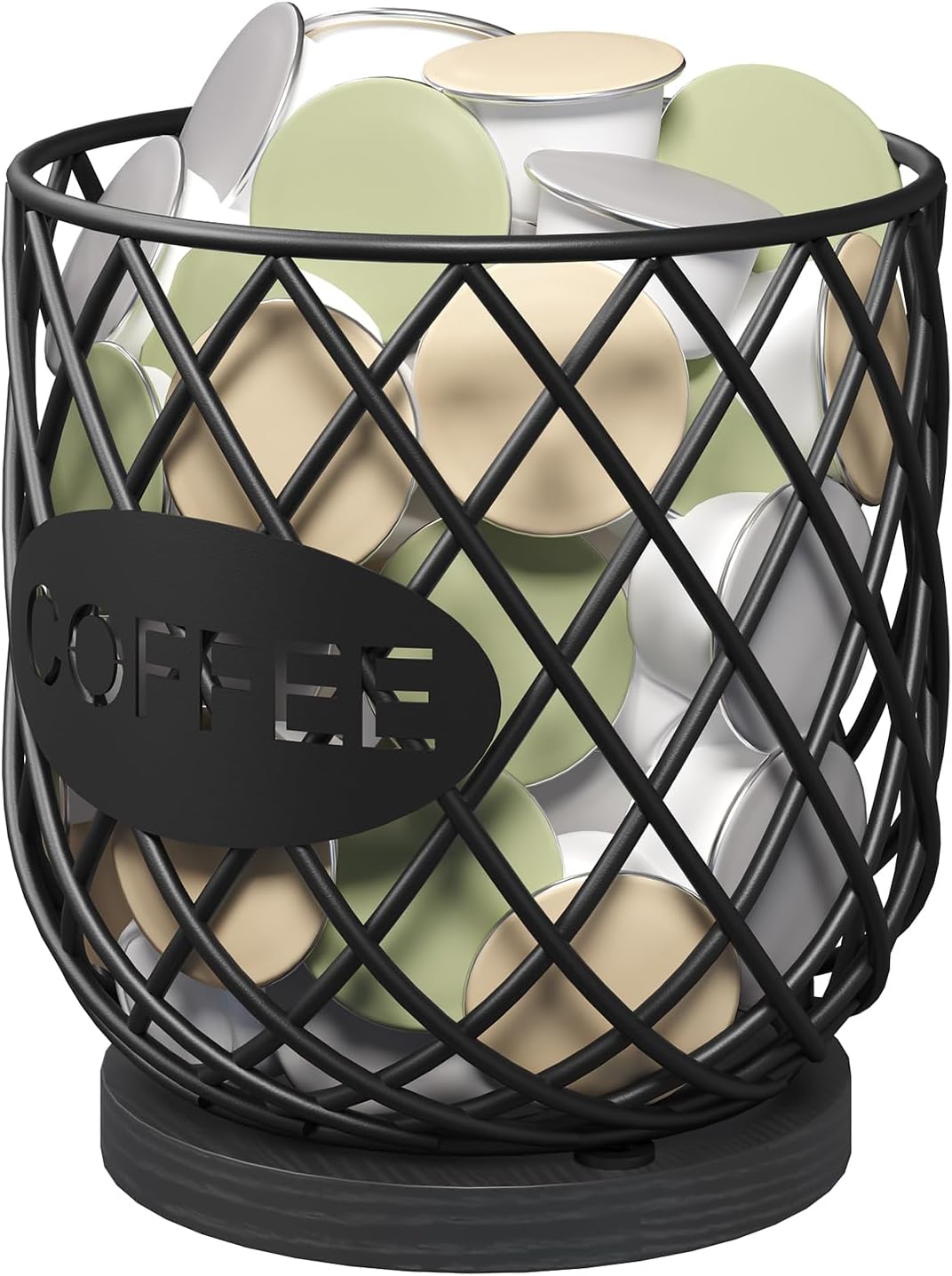 YATINEY Coffee Pod Holder Organizer, Holder for K Cup, Large Capacity Coffee Pod Basket, Versatile Coffee Capsule Storage Organizer, for Kitchen Countertop, Rustic Brown KH09BR