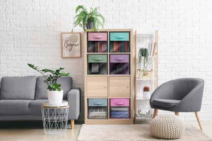 Sorbus Fabric Storage Cubes - 6 Foldable Storage Bins for Organizing Pantry, Cubbies, Toy Box - Clothes Storage & Closet Organizer - 13 Inch Collapsible Cube Baskets for Shelves with Handle