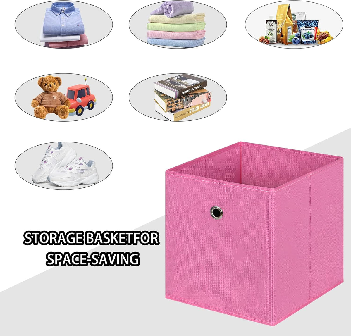 Black Foldable Storage Cubes Bins ,11 Inch Cloth Storage Cube Fabric Storage Box Cubes Organizer Baskets with Handles for Home Organizer Set of 3 (Black)