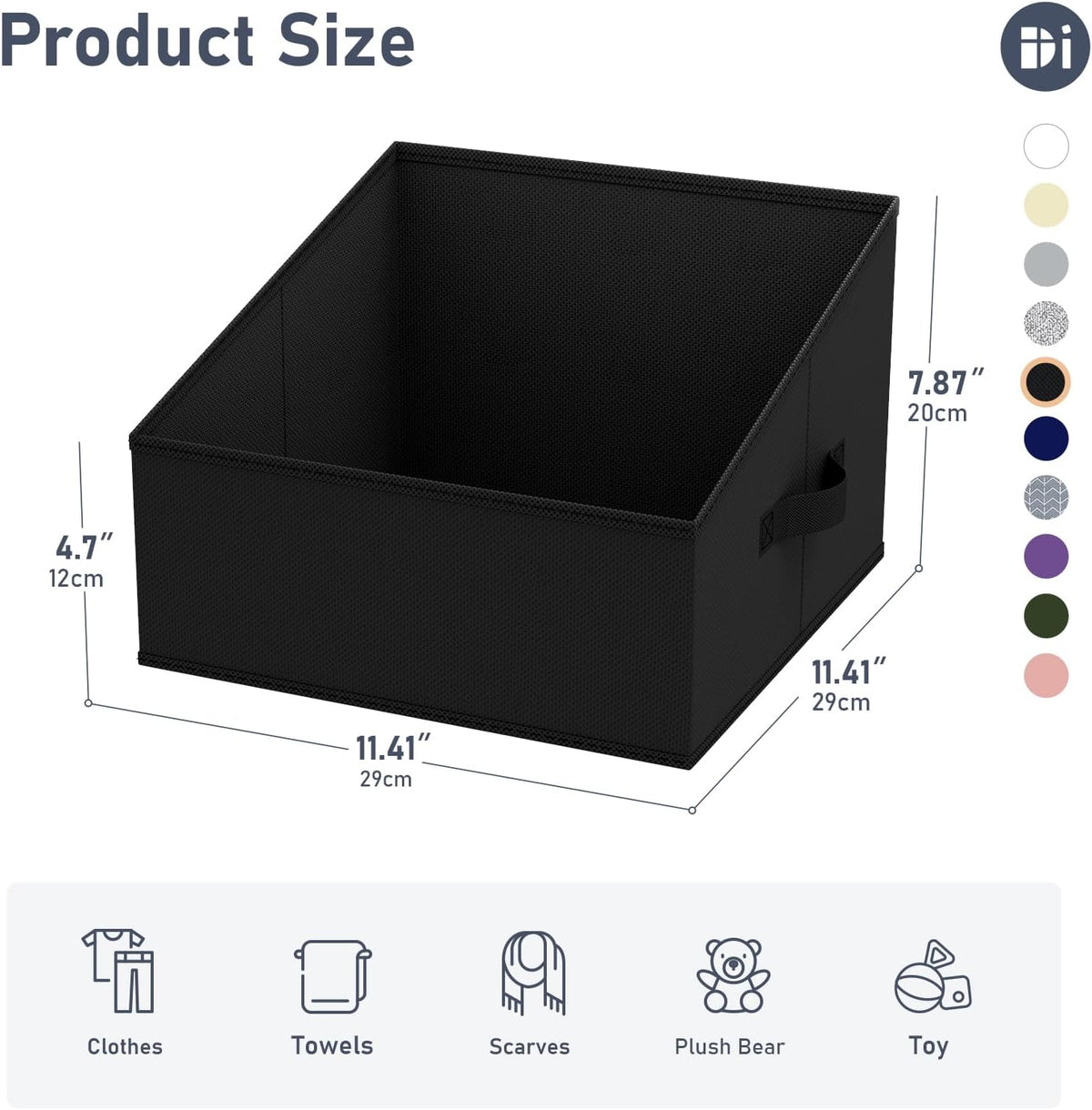 DIMJ Closet Storage Bins - Fabric Storage Baskets for Shelves, Collapsible Closet Organizers and Storage with Handles, Trapezoid Shelf Organization Storage Cubes for Purse, Toys, Books, Towel, Socks
