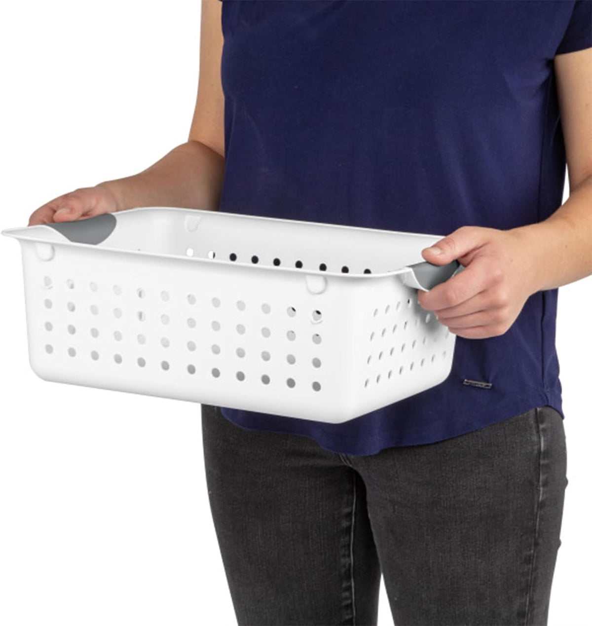 Sterilite 6-Pack Deep Ultra Basket, Open Top Plastic Storage Organizer, White - Classic Baskets for Organizing Countertops, Pantry Shelves, Kitchen Cabinets, Laundry Rooms or Home Offices