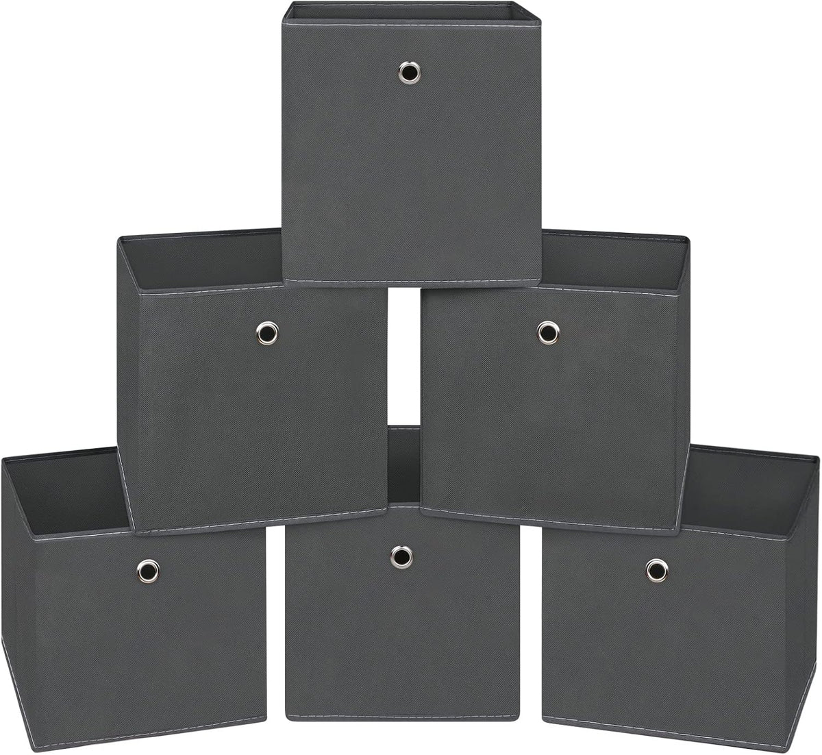 Black Foldable Storage Cubes Bins ,11 Inch Cloth Storage Cube Fabric Storage Box Cubes Organizer Baskets with Handles for Home Organizer Set of 3 (Black)