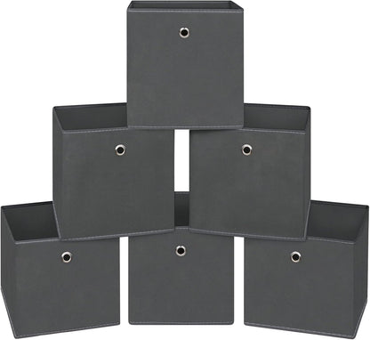 Black Foldable Storage Cubes Bins ,11 Inch Cloth Storage Cube Fabric Storage Box Cubes Organizer Baskets with Handles for Home Organizer Set of 3 (Black)