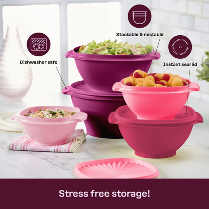Tupperware Heritage Collection, New Food Storage Container Set in Vintage Pink, Dishwasher Safe and BPA Free (18 containers, 18 lids)