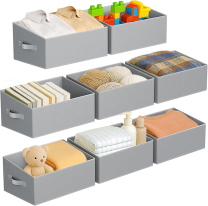 DIMJ Closet Storage Bins - Fabric Storage Baskets for Shelves, Collapsible Closet Organizers and Storage with Handles, Trapezoid Shelf Organization Storage Cubes for Purse, Toys, Books, Towel, Socks