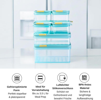 LocknLock Freezer Fit Plastic Freezer Containers | Airtight Stackable Food Storage for Meal Prep | Microwave & Dishwasher Safe | BPA Free Freezer Container with Lid, 2.2L