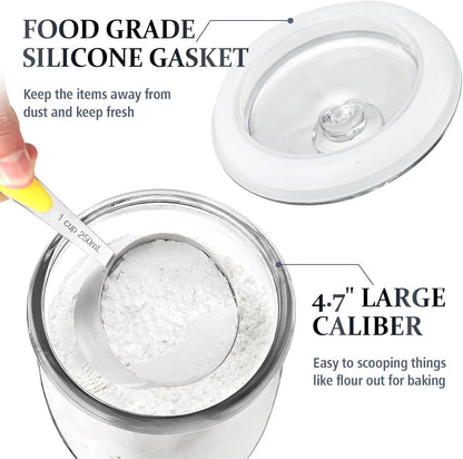 Folinstall Wide Mouth Apothecary Jar with Lid, 0.5 Gallon Glass Jar for Kitchen Storage and Laundry Room Organization, 72 oz Clear Glass Container for Cookie, Candy, Sugar, Flour, Nuts