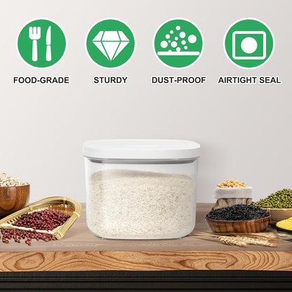 TBMax Rice Flour Storage Container with Automatic Flip-up Lid 25 Lbs | 12.68 Qt, Tall and Narrow Food Storage Flour Bin for Kitchen Pantry Organization, Pet Dog Cat Food Storage Container