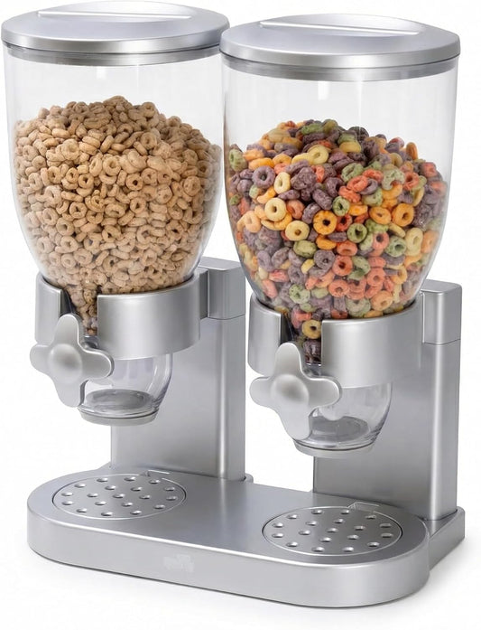 Zevro /GAT202 Indispensable Dry Food Dispenser, Dual Control, Silver