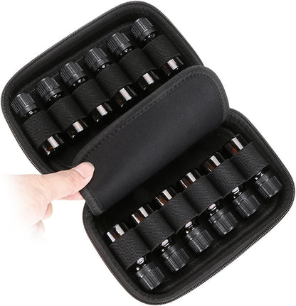Hipiwe Hard Shell Essential Oil Carrying Case Holds 12 Bottles (Can hold 5ml, 10ml, &10ml Rollers) Travel Size Essential Oils Bag Organizer Perfect for Essential Oils Bottle (Purple)