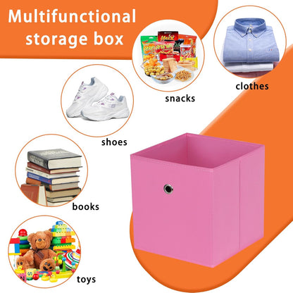Black Foldable Storage Cubes Bins ,11 Inch Cloth Storage Cube Fabric Storage Box Cubes Organizer Baskets with Handles for Home Organizer Set of 3 (Black)