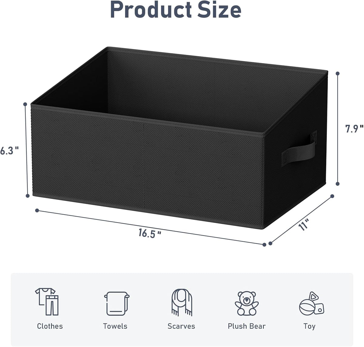 DIMJ Closet Storage Bins - Fabric Storage Baskets for Shelves, Collapsible Closet Organizers and Storage with Handles, Trapezoid Shelf Organization Storage Cubes for Purse, Toys, Books, Towel, Socks