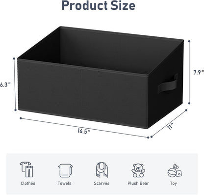 DIMJ Closet Storage Bins - Fabric Storage Baskets for Shelves, Collapsible Closet Organizers and Storage with Handles, Trapezoid Shelf Organization Storage Cubes for Purse, Toys, Books, Towel, Socks