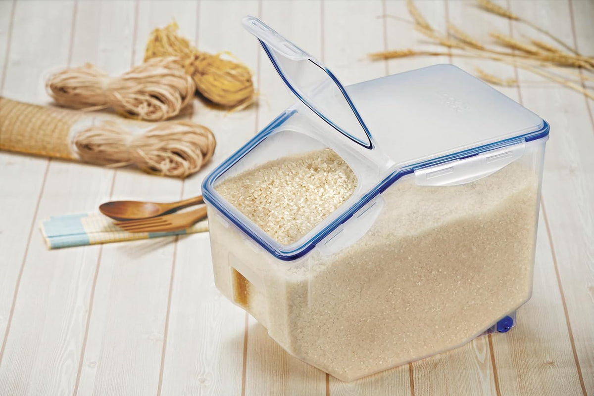 LOCK & LOCK Easy Essentials Food lids (flip-top) / Pantry Storage/Airtight containers, BPA Free, top-16.5 Cup-for Cereal, Clear