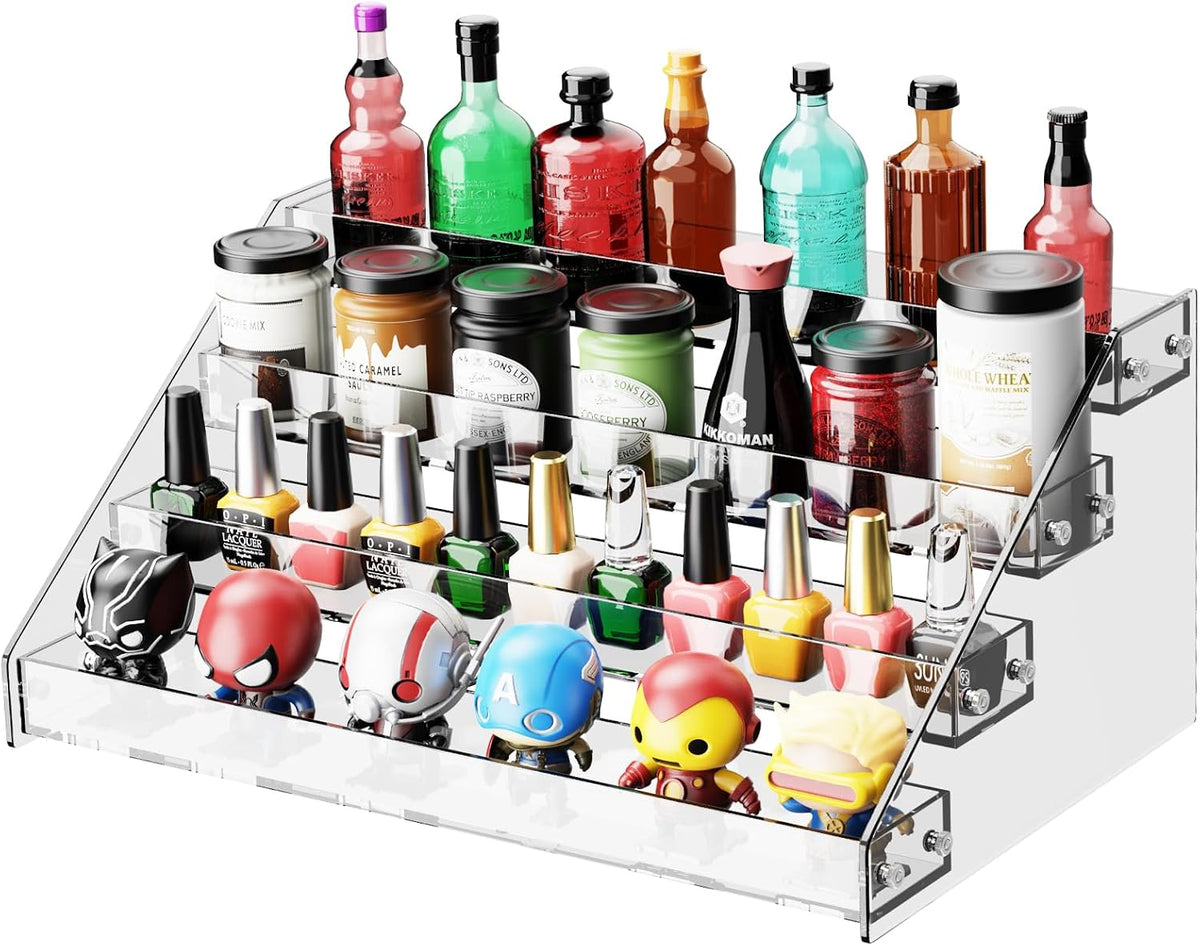 Acrylic Display Shelf,Risers Display Stands,Perfume Organizer,Cupcake Stand,Tiered Display Stand,Sticker Display,Card Stands For Display,Card Display Stand,Figure Display，Spice Rack(6 Tier)