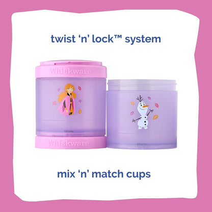 Whiskware Bluey Stackable Snack Containers for Babies, Toddlers, and Kids, 3 Stackable Snack Cups for School and Travel, Cupholder Friendly, Bluey and Bingo! Let’s Do This!