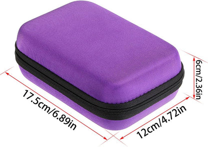 Hipiwe Hard Shell Essential Oil Carrying Case Holds 12 Bottles (Can hold 5ml, 10ml, &10ml Rollers) Travel Size Essential Oils Bag Organizer Perfect for Essential Oils Bottle (Purple)