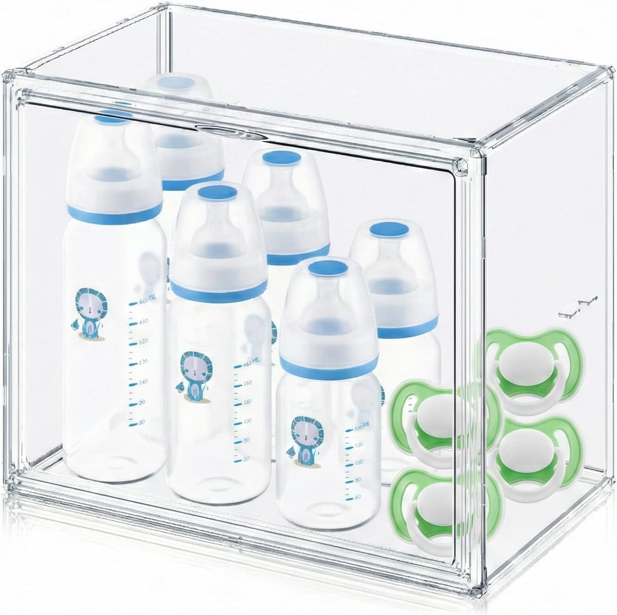 Baby Bottle Storage Organizer, Large 3 Tier Acrylic Bottle Storage Organizer Container for Countertop, Clear Plastic Bottle Station Organizers for Kitchen Cabinet Vanity Bathroom, Gifts for New Mom