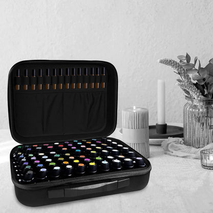 Essential Oil Storage Holder Organizer Carrying Case - 30 Bottles | Hard Shell Essential Oils Box Holds 5ml 10ml 15ml Bottle Travel Bag with Labels & Foam Insert for doTERRA & Young Living