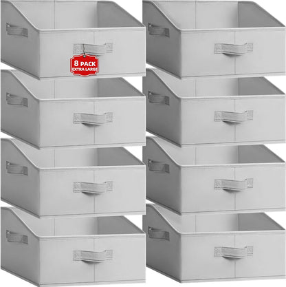 Criusia Closet Organizers Bins - Large Collapsible Shelf Organizer with Handles - Fabric Trapezoid Home Organization and Storage Baskets for Organizing Clothes Toy Blanket Towel Purse Hats