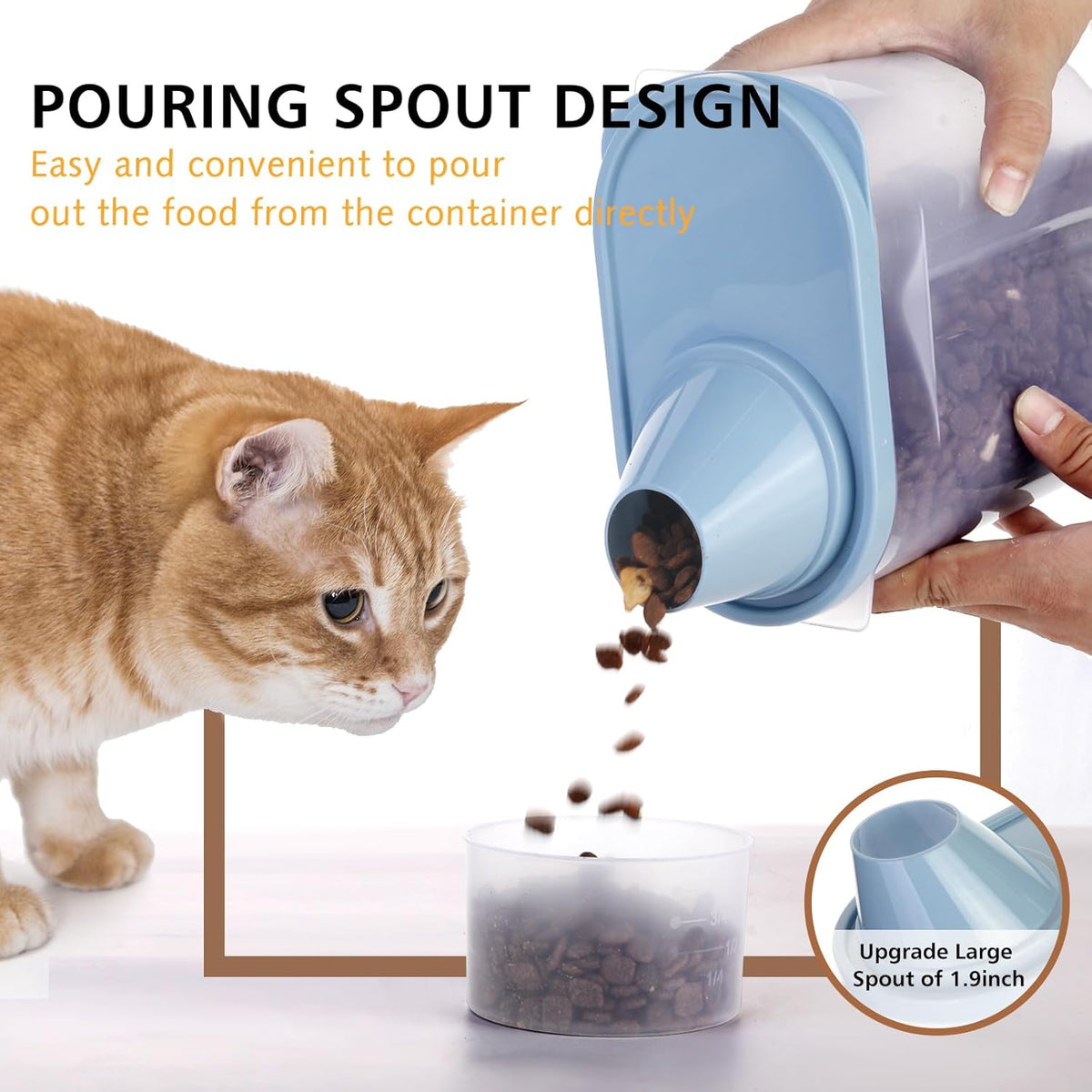 2 Pack 2lb/2.5L Pet Food Storage Container with Measuring Cup, Can Covers and Bowl for Small Dog, Cat, Waterproof-BPA Free